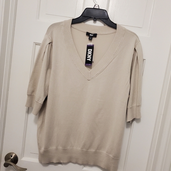 NWT DKNY Knit top Size XXL, Retail $69.00, classic, birch in color - Picture 11 of 12